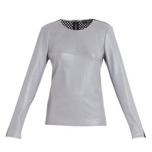 BCBGMAXAZRIA Callan long sleeve contrast back top